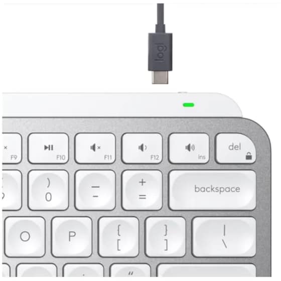 Logitech MX Keys Mini Ασύρματο Bluetooth Πληκτρολόγιο Ασημί (US) image 1