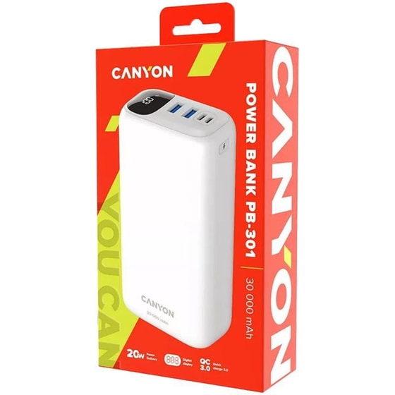 Powerbank Canyon 30.000 mAh - Λευκό image 3