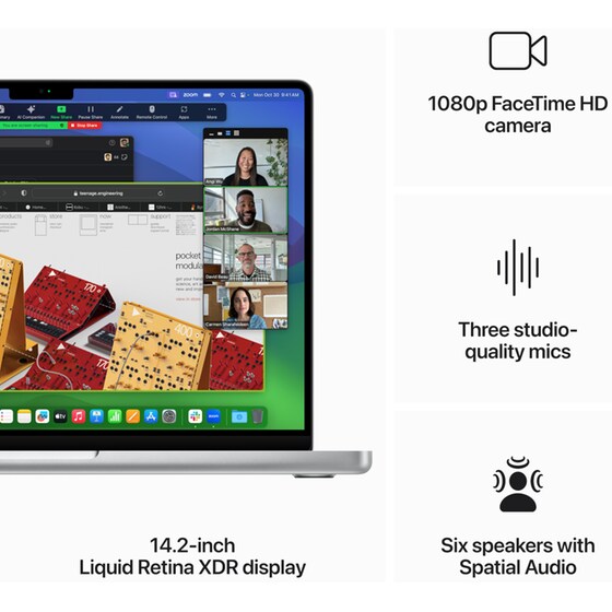 Apple MacBook Pro 14" M3 Chip QHD+ (Apple M3 8 Cores/8GB/1TB SSD/10 Core GPU/macOS) Silver image 4