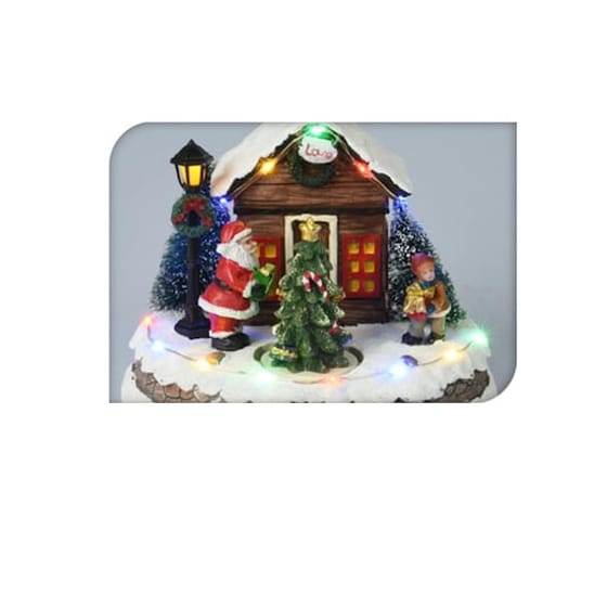 Χριστουγεννιάτικο Διακοσμητικό Xιονισμένο Σπίτι με Led και Κίνηση 16x7.5cm image 1