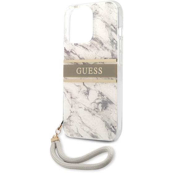Θήκη Apple iPhone 13 Pro - Guess Marble Collection Printed Stripe - Γκρι/Λευκό image 1