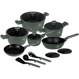 Σετ Μαγειρικά Σκεύη BERLINGER BH-8208 15 τμχ Πράσινο