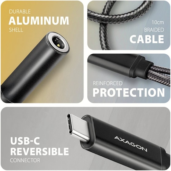 Αντάπτορας Ήχου AXAGON ADA-HCPD USB-C σε 3.5mm Jack Hi-Res DAC 384kHz/32bit με PD 60W 3A image 2