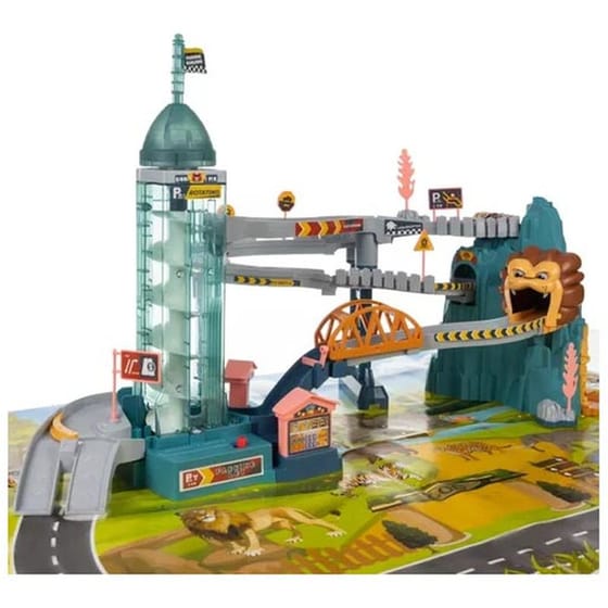 Παιδική Αγωνιστική Πίστα Αυτοκινητόδρομος Στο Βουνό Με Σπηλιά Λιονταριού image 3