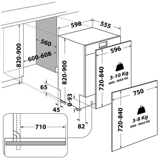 WHIRLPOOL WH8IA15AM3TUS0 για 15 Σερβίτσια Μαύρο Εντοιχιζόμενο Πλυντήριο Πιάτων image 9