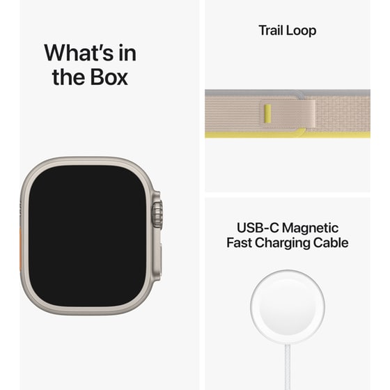 Apple Watch Ultra Titanium 49mm GPS + Cellular - Yellow/Beige Trail Loop M/L image 7