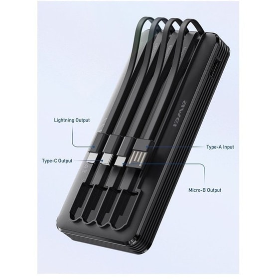 Powerbank Awei P133K 10.000 mAh - Μαύρο image 1