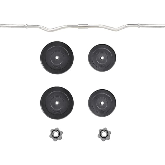 Σετ Στραβόμπαρα Φ25mm 5kg VidaXL 90373 120cm με 4 Δίσκους Βαρών 25kg και 2 Κολάρα image 0