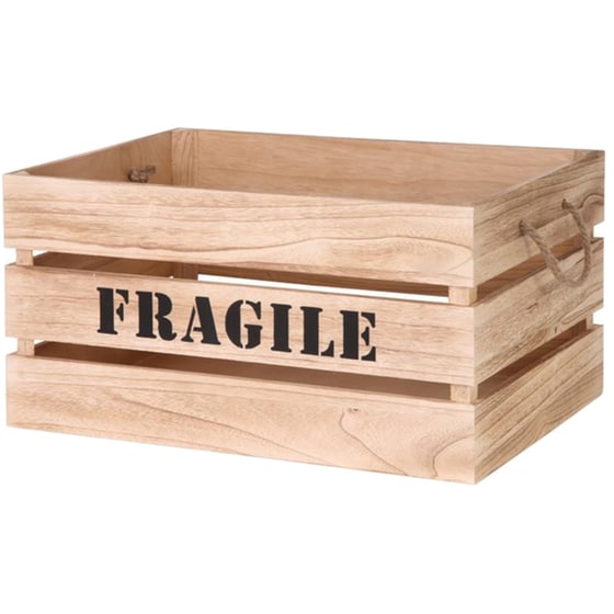 Σετ Διακοσμητικά Τελάρα Home Deco Factory  2τμχ "Fragile" Ξύλινα - Καφέ image 2