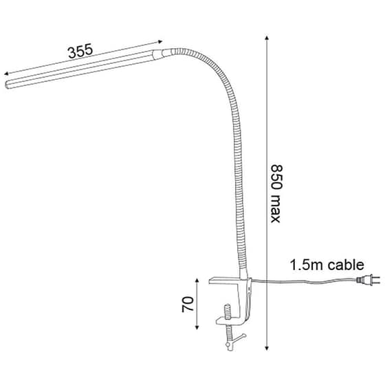 Πορτατίφ Αφής Aca Decor με Σφιγκτήρα 16055ledwhc - Λευκό image 1