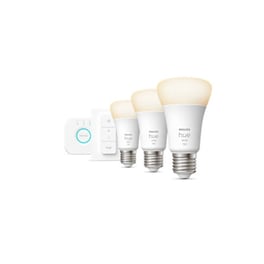Philips Starter Kit Hue Brigde, διακόπτη και Έξυπνη Λάμπα Hue E27 Λευκό 3 Τεμαχίων