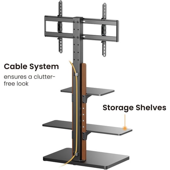 Βάση Τηλεόρασης Δαπέδου Brateck FS52-46T-02 Σταθερή 32'' - 75'' έως 40 kg image 2