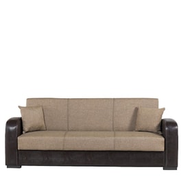 Τριθέσιος Καναπές Κρεβάτι Esmarket Martini 225x87cm - Καφέ