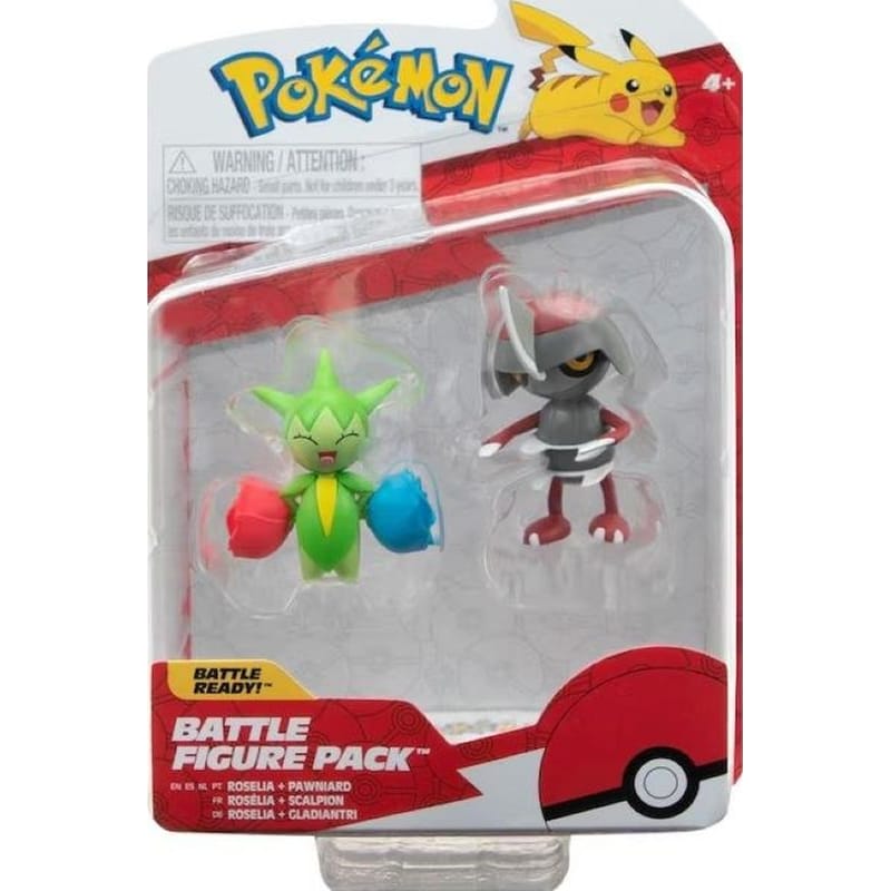 JAZWARES Φιγούρες Jazwares Pokemon - Roselia And Pawniard (6cm)