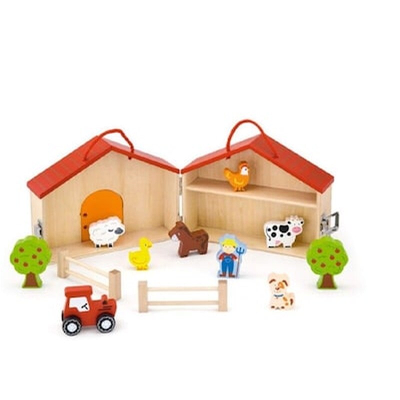 Viga Ξύλινο Βαλιτσάκι Φάρμα Πλήρης - 51618 VIGA