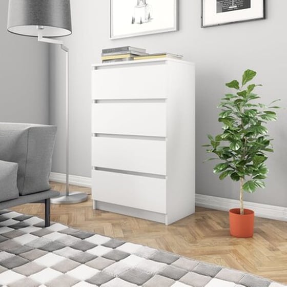 Συρταριέρα Vidaxl Από Μοριοσανίδα  60x35x98.5cm -  Λευκή image 0