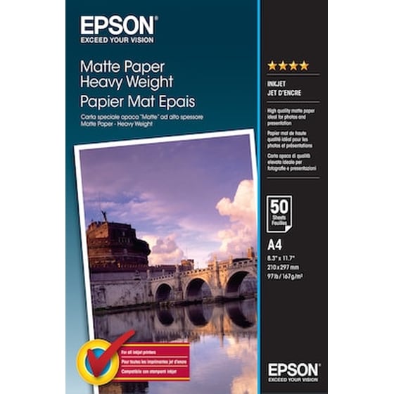Epson Φωτογραφικό Χαρτί Matte A4 167 gr/m² για Inkjet Εκτυπωτές 50 φύλλα image 0
