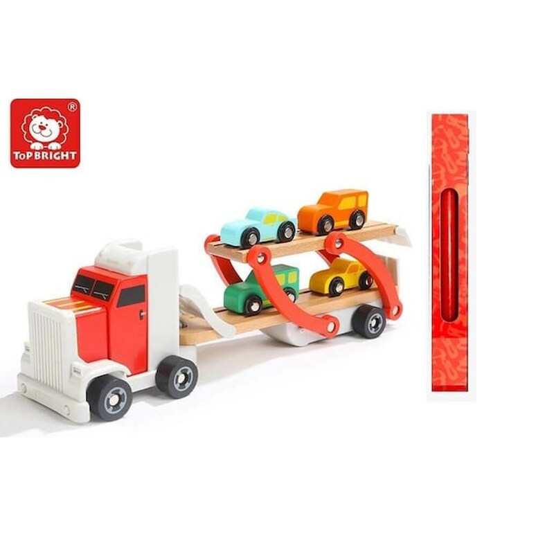 Παιχνιδολαμπάδα Topbright Wooden Motor Truck – Νταλίκα Μεταφοράς Αυτοκινήτων (120327)