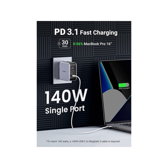 Φορτιστής Laptop Universal - Ugreen Nexode 3-Port 140W Quick Charge - Grey image 1