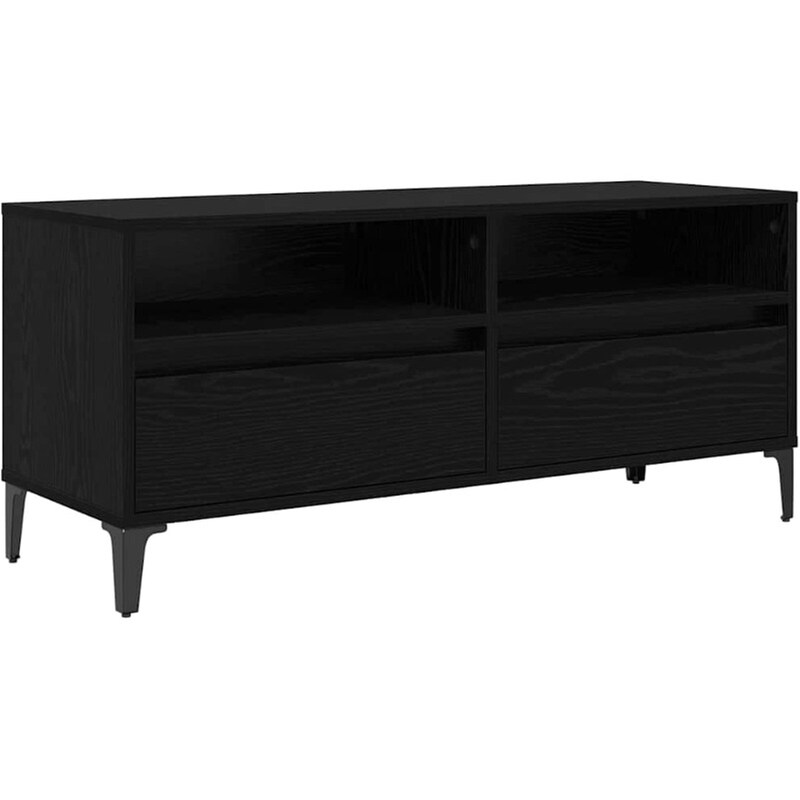 Έπιπλο Τηλεόρασης VidaXL με Συρτάρι 100 x 34,5 x 44,5 cm - Μαύρη Οξιά