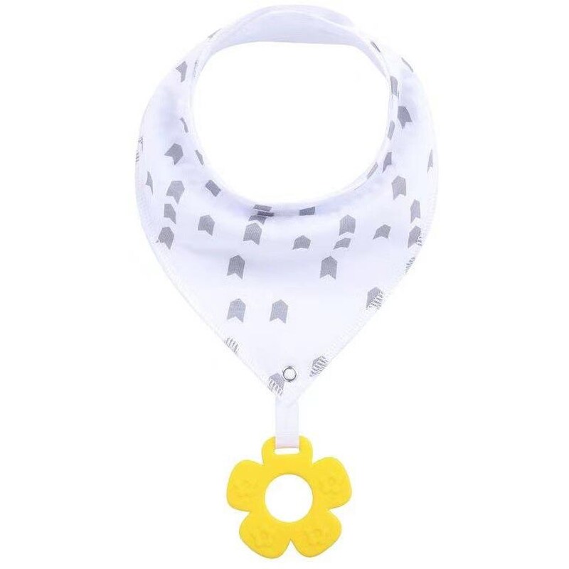 MORVEN Σαλιάρα-Μπαντάνα με Μασητικό Morven Λευκό-Κίτρινο