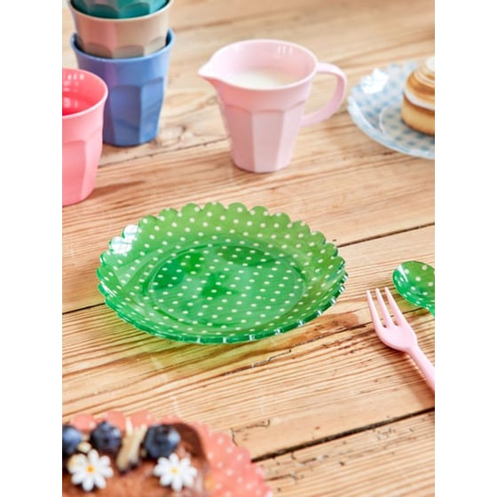 Πιάτο Ακρυλικό Rice 15 cm - Πουά Πράσινο image 2