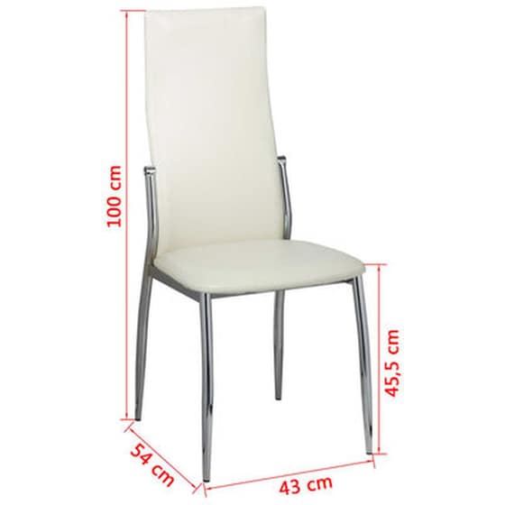 Καρέκλες Τραπεζαρίας Vidaxl από Συνθετικό Δέρμα 2 Τμχ - Λευκές image 5