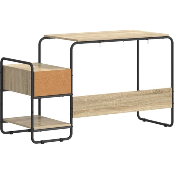 Γραφείο VidaXL με Αποθηκευτικό Χώρο 131,5x50x75,5 cm - Sonoma Δρυς image 5