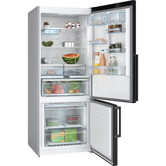 BOSCH KGN76AXDR Full No Frost 526 Lt Μαύρο Antifinger Inox Ψυγειοκαταψύκτης image 1