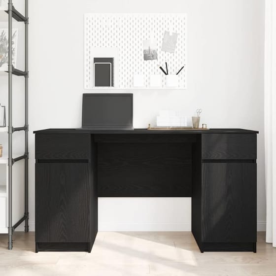 Γραφείο VidaXL από Επεξεργασμένο Ξύλο 140x49x76 cm - Μαύρη Δρυς image 2