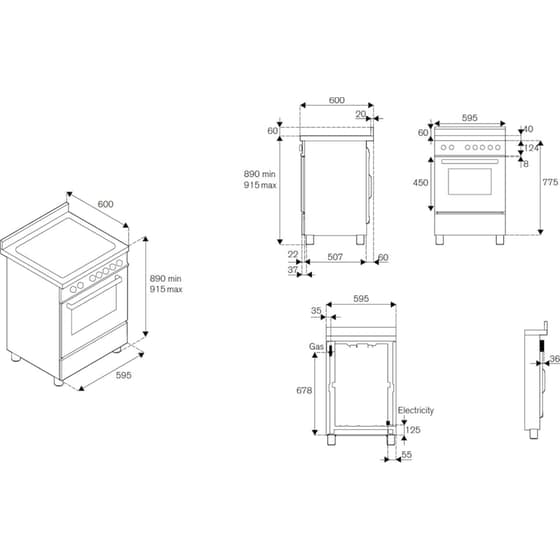 BERTAZZONI PRO64L1EART 58 Lt Πορτοκαλί Μεικτή Κουζίνα Αερίου image 7