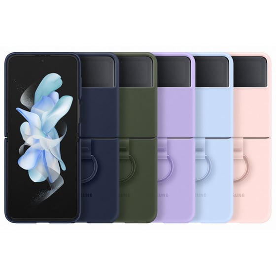 Θήκη Samsung Galaxy Z Flip 4 - Samsung Silicone Cover with Ring - Χακί image 6
