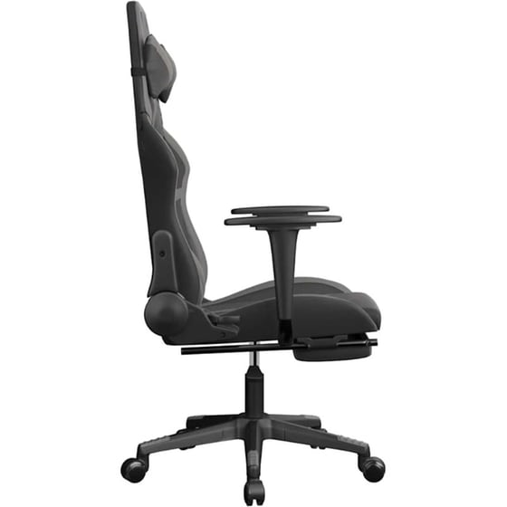 Καρέκλα Gaming VIDAXL 345438 με Υποπόδιο από Τεχνητό Δέρμα - Μαύρο image 2