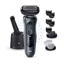 Ξυριστική Μηχανή BRAUN SERIES 6 61-N7650cc Προσώπου, Σώματος Επαναφορτιζόμενη για Υγρό και Στεγνό Ξύρισμα Γκρι