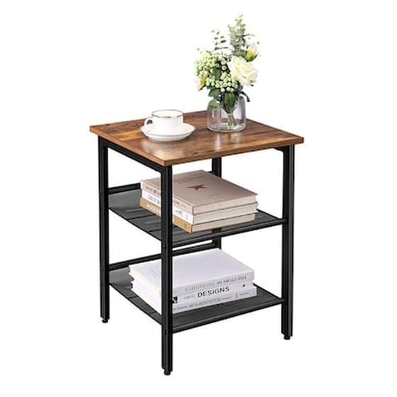 Βοηθητικό Μεταλλικό Τετράγωνο Τραπεζάκι Με 2 Ρυθμιζόμενα Ράφια 40 X 40 X 50 Cm Vasagle Let23x image 1