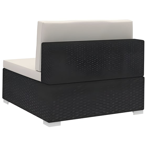 Γωνιακά Καθίσματα VidaXL Τμηματικά  2 τμχ με Μαξιλάρια από  Συνθετικό Ρατάν 70x70x54 cm  - Μαύρο/Κρεμ image 4