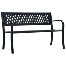 Παγκάκι Κήπου VidaXL από Ατσάλι 125x53x77 cm - Μαύρο