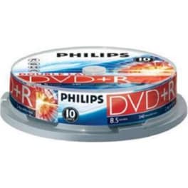 DVD+R PHILIPS D LAYER 8x 8.5GB CAKE 10
