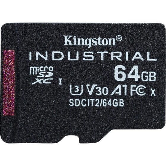 Kingston Industrial MicroSDXC 64 GB Class 10 U3 V30 με αντάπτορα image 0