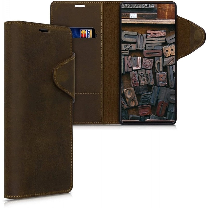 KALIBRI Θήκη Samsung Galaxy Note 20 - Kalibri Suede Natural leather - Brown