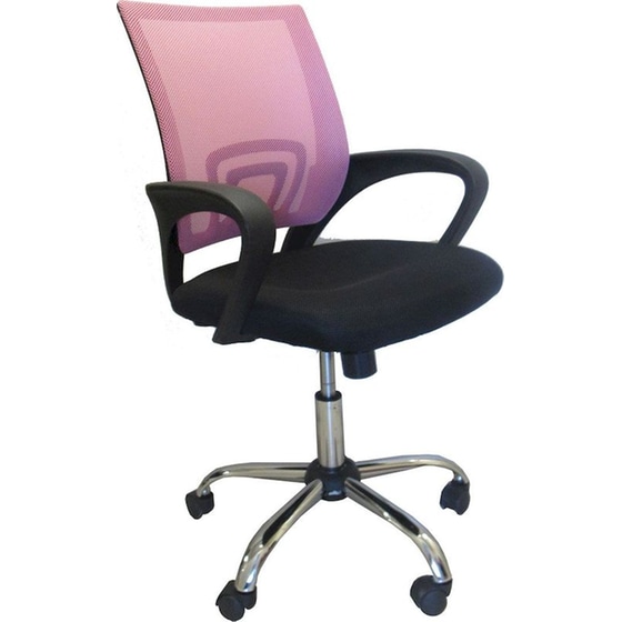 Καρέκλα Γραφείου ArteLibre Αλκυόνη από Ύφασμα Mesh - Ροζ/Μαύρη image 0