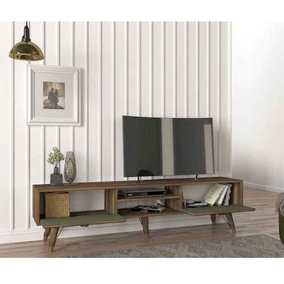 Έπιπλο Τηλεόρασης Puglia από Μοριοσανίδα 180x29.5x46.2 cm - Καρυδί image 1