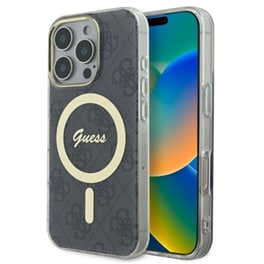 Θήκη Apple iPhone 16 Pro Max - Guess 4G Logo MagSafe - Clear/ Black