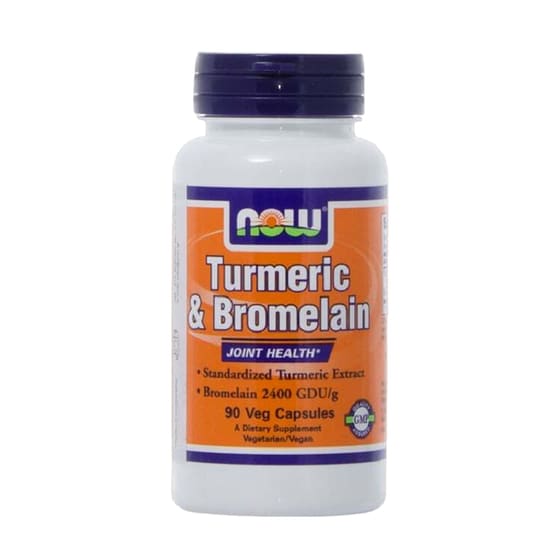 Ειδικό Συμπλήρωμα Διατροφής Now Turmeric/Bromelain - 90 κάψουλες image 0