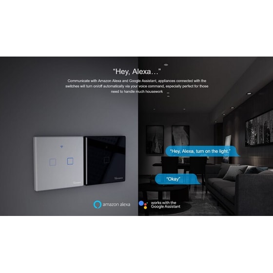 Sonoff Smart Διακόπτης Τχ-t2eu3c, Αφής, Wi-fi, Τριπλός, Λευκός image 2