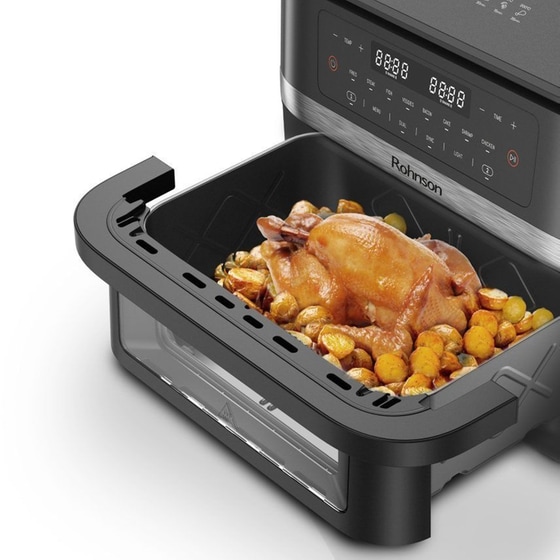 ROHNSON R-2881 με Αποσπώμενο Κάδο 2950 W 11.5 L Γκρι/Μαύρο Φριτέζα Αέρος image 4