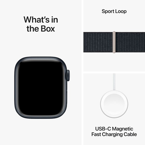 Apple Watch Series 9 Aluminium Midnight GPS 41mm - Midnight Sport Loop image 9