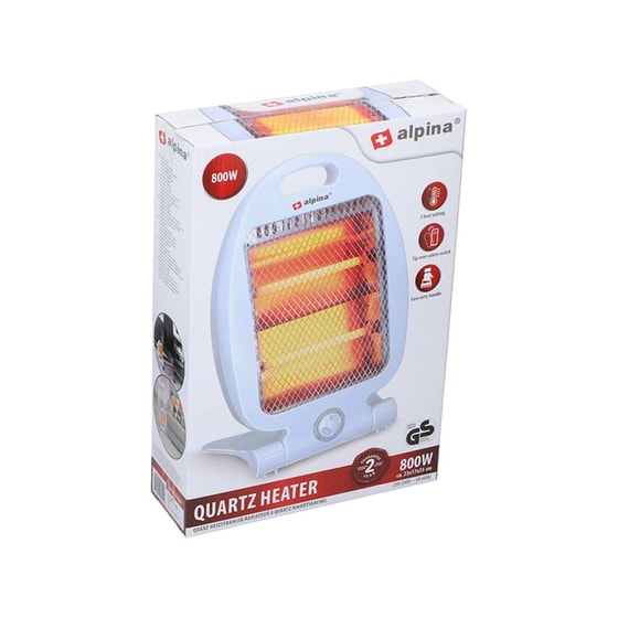 Ηλεκτρική Σόμπα Αλογόνου 800w Με Αυτόματη Περιστροφή Και 2 Επίπεδα Θερμότητας, 23x17x35 Cm, Alpina image 2