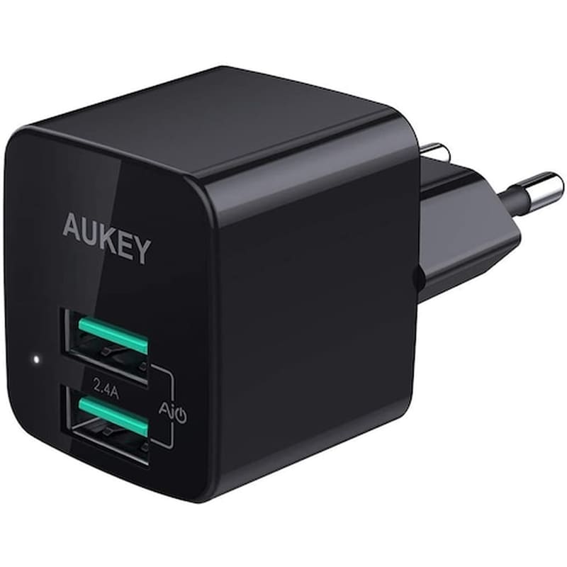 OEM Φορτιστής Πρίζας Aukey Pa-u32 2x Usb 12W - Black