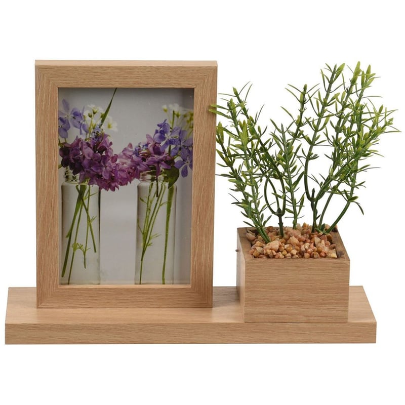 Κορνίζα Με Γλαστράκι (25x7x19) K-m C37890600 10x15 Ξύλινο